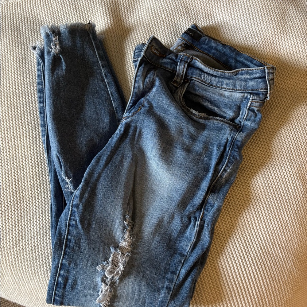 Blue Distressed Women's Jeans